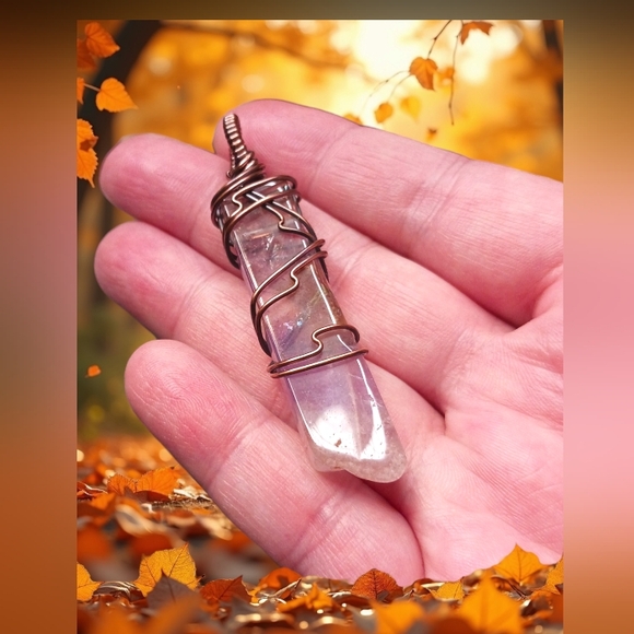 Artisan Copper Wire Wrap Ametrine Pendant - Picture 3 of 5